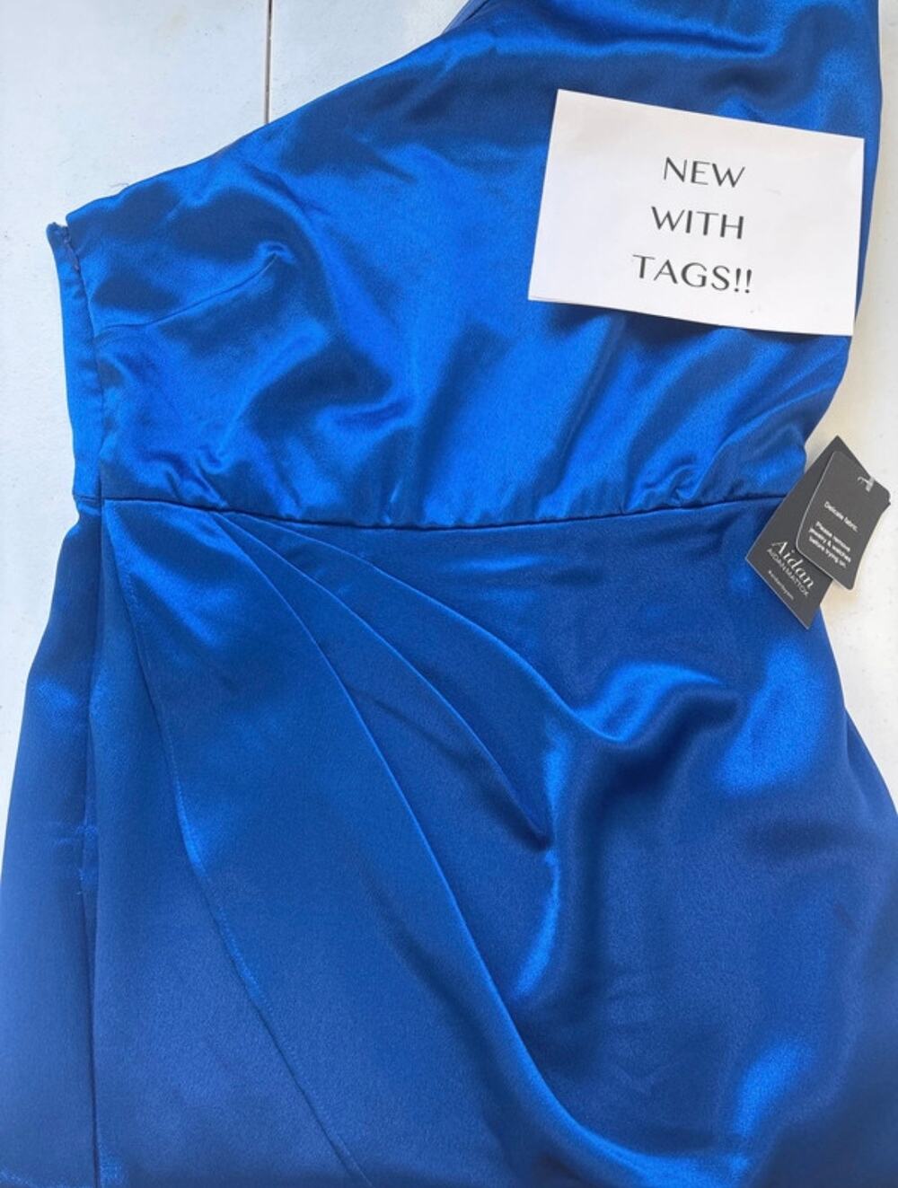 NEW! Aidan Mattox Crepe One Shoulder Gown